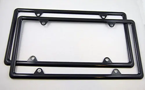 Slimline Thin Black Plastic Durable Flexible License Plate Frame Set Of 2 Frames 1