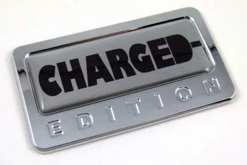 Charged Custom Edition Chrome Emblem With Domed Decal Car Auto Bike Badge 1