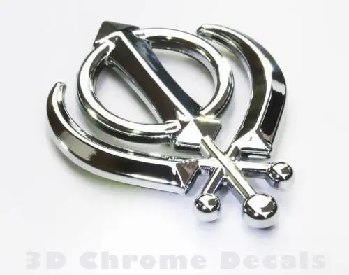 Car Chrome Decals Cnpl-Khand Khanda Sikhs Symbol Car 3D Chrome Decal Sticker 1
