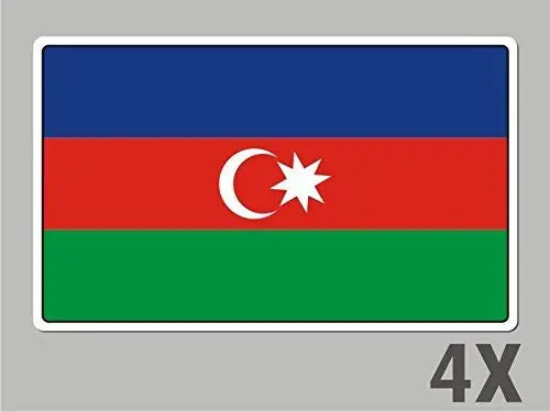 4 Azerbaijan Stickers Flag Decal Bumper Car Bike Emblem Vinyl Fl005 1