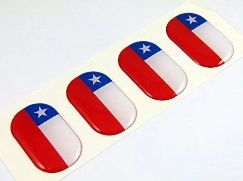 Chile Midi Chilean Domed Decals Flag 4 Emblems 1.5" Car Bike Laptop Stickers 1