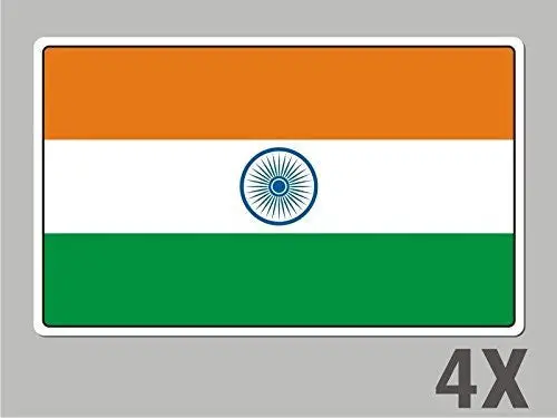 4 India Stickers Flag Decal Bumper Car Bike Laptop .. Emblem Vinyl Fl025 1