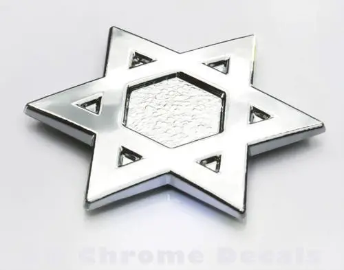 David`S Star Jewish Israel Car 3D Chrome Decal Sticker 1