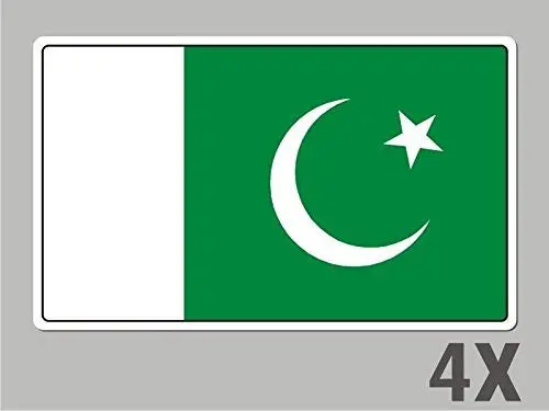 4 Pakistan Stickers Flag Decal Bumper Car Bike Laptop .. Emblem Vinyl Fl045 1