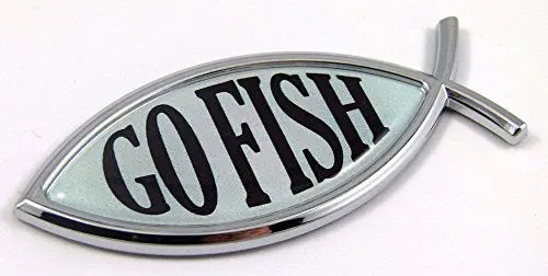 Go Fish Jesus Fish Car Bike Auto Chrome Emblem Decal Sticker 3D Insignia 1