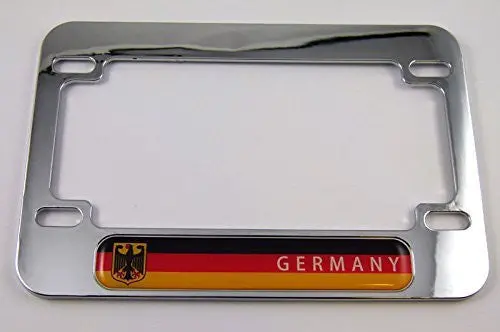 Germany Deutschland Flag Motorcycle Bike Abs Chrome Plated License Plate Frame 1