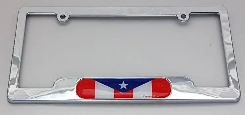 Puerto Rico Chrome Plated Abs License Plate Frame Holder Cover With Free Caps 1