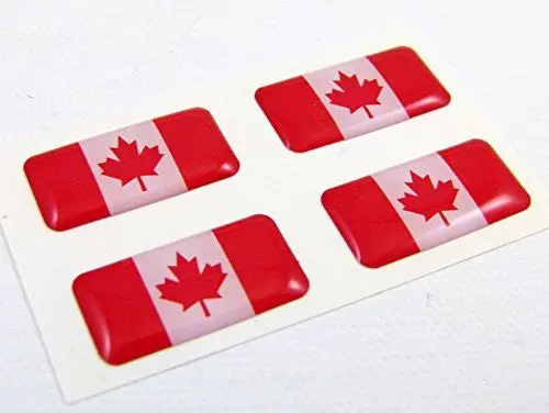 Canada Canadian Mini Domed Flag Decals 4 Emblems Car Auto Bike Boat. Stickers 1