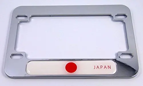 Japan Japanese Flag Motorcycle Bike Abs Chrome Plated License Plate Frame 1