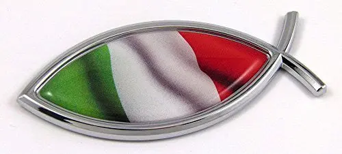 Car Chrome Decals Cbfsh101 Italy Jesus Fish Italian Flag Car Bike Chrome Emblem Decal Sticker Christian 1