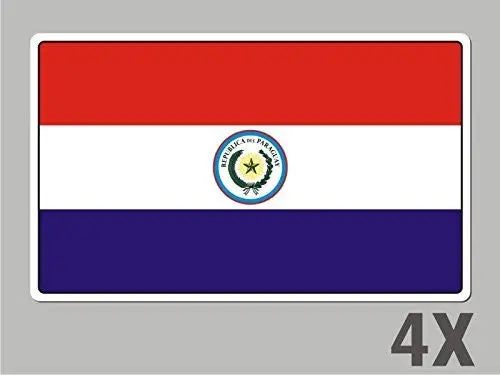 4 Paraguay Stickers Flag Decal Bumper Car Bike Laptop .. Emblem Vinyl Fl046 1