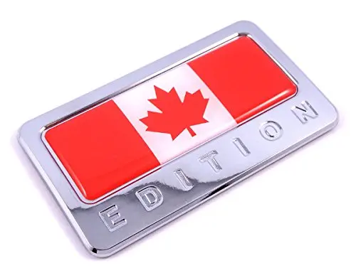 Canada Edition Chrome Emblem Canadian Flag 3D Decal Car Bike Badge 1