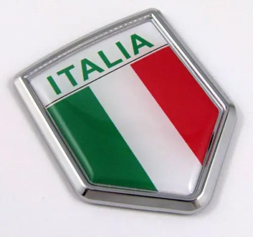 Italia Italy Italian Flag Car Chrome Emblem Decal 3D Sticker Country Shield 1