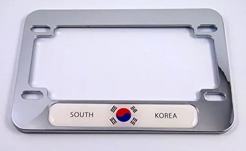 Korea Korean Flag Motorcycle Bike Abs Chrome Plated License Plate Frame 1