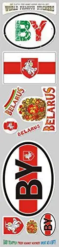 Car Chrome Decals Sts-By Belarus 10 Stickers Set Belarusian Flag Decal Bumper Stiker Car Auto Bike Laptop 1