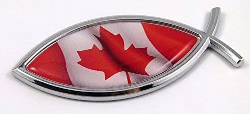 Car Chrome Decals Cbfsh037 Canada Jesus Fish Canadian Flag Car Bike Chrome Emblem Decal Sticker Christian 1