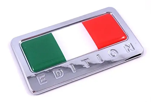 Italy Italia Edition Chrome Emblem Italian Flag 3D Decal Car Bike Badge 1