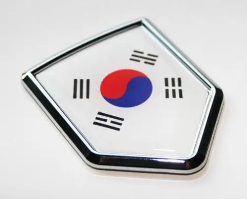 Korea South Korean Flag Decal Car Chrome Emblem Sticker 1