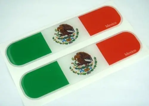 Mexico Mexican Flag Domed Decal Emblem Car Flexible Sticker 5" Set Of 2 1