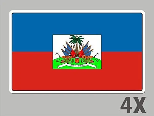 4 Haiti Haitian Stickers Flag Decal Bumper Car Bike Laptop .. Emblem Vinyl Fl024 1