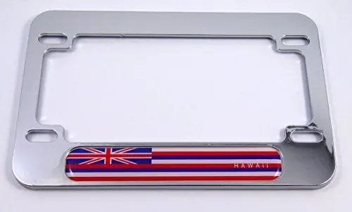 Hawaii Flag Motorcycle Bike Abs Chrome Plated License Plate Frame Hawaiian 1