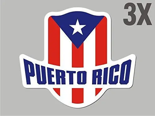 3 Puerto Rico Shaped Stickers Flag Crest Decal Car Bike Emblem Cn055 1