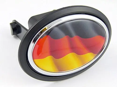 Germany Germany Deutschland Flag Hitch Cover Cap 2" Receiver Black With Chrome & Dome 1