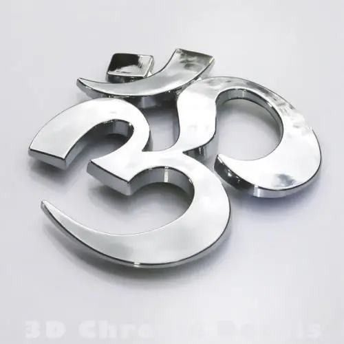 Aum Om, Car Auto Bike 3D Chrome Decal Yoga Symbol 1