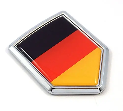 German Flag Decal Germany Flag Car Chrome Emblem Sticker 1