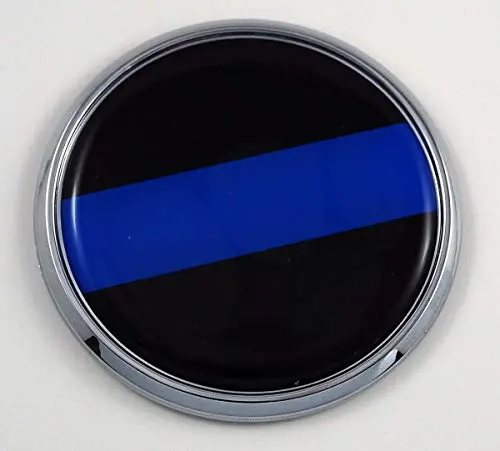 Police Thin Blue Line Flag 2.75" Car Chrome Round Emblem Decal 3D Sticker Badge 1