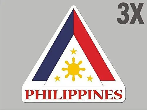 3 Philippines Shaped Stickers Flag Crest Decal Bumper Car Bike Emblem Vinylcn028 1