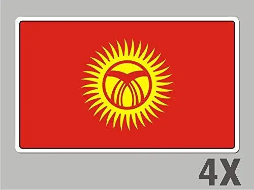 4 Kyrgyzstan Stickers Flag Decal Bumper Car Bike Laptop .. Emblem Vinyl Fl035 1