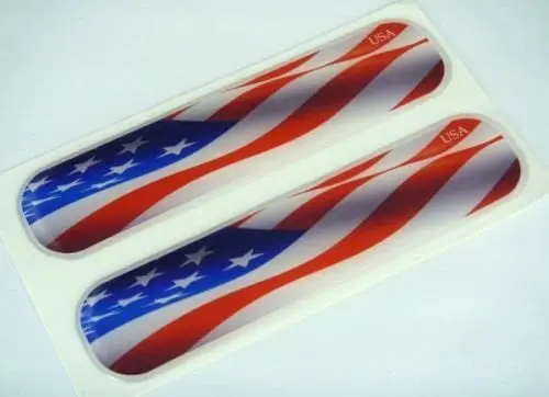 Usa American United States Flag Domed Decal Emblem Flexible Sticker 5" Set Of 2 1