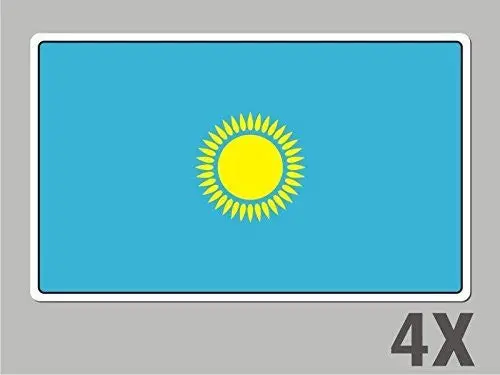 4 Kazakhstan Stickers Flag Decal Bumper Car Bike Laptop .. Emblem Vinyl Fl034 1