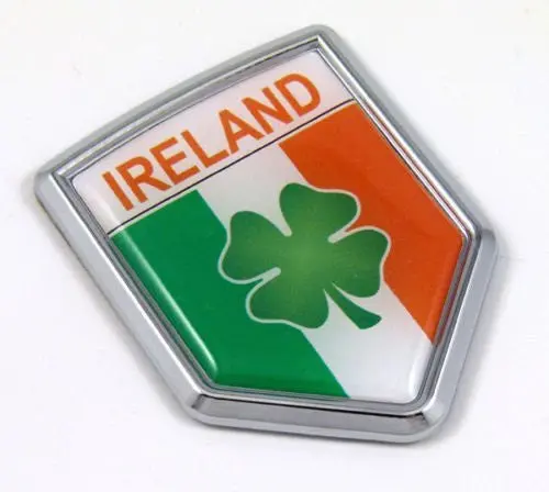 Car Chrome Decals Cbshd099a Irish Flag With Shamrock Ireland Car Chrome Emblem Sticker Decal Medalion 3D 1