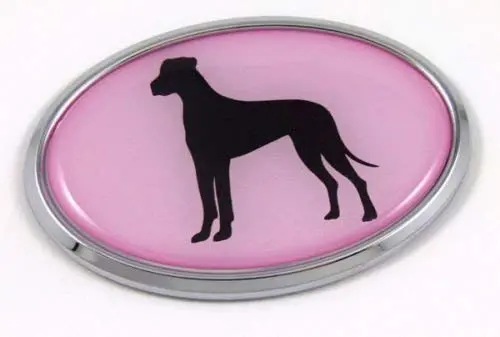Great Dane Dog Pink 3D Chrome Emblem Pet Decal Car Auto Bike Truck Sticker 1