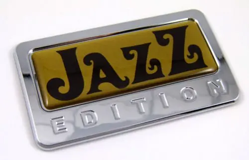 Jazz Gold Edition Chrome Emblem With Domed Decal Car Bike Auto Motorcycle Badge 1