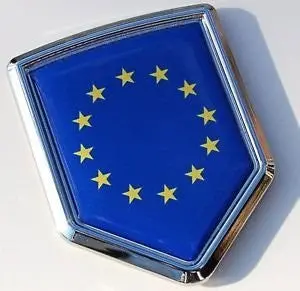 European Union Decal Flag Car Chrome Emblem Sticker Europe Bezel Crest 1