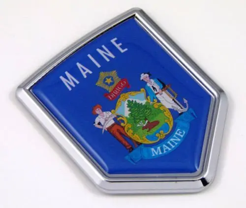 Main Me Usa State Flag Car Chrome Emblem Decal Sticker Bike Laptop Boat 3Dd Sticker Badge 1