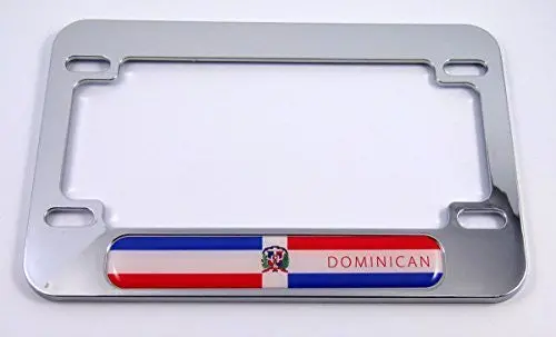 Dominican Republic Flag Motorcycle Bike Abs Chrome Plated License Plate Frame 1