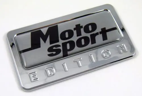 Motosport Edition Chrome Emblem With Domed Decal Motorcycle Bike Badge 1