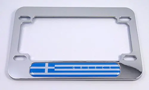 Greece Greek Flag Motorcycle Bike Abs Chrome Plated License Plate Frame 1