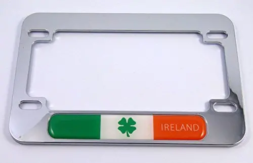 Ireland Irish Flag Motorcycle Bike Abs Chrome Plated License Plate Frame 1