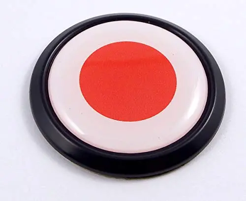 Japan Black Round Flag Car Decal Emblem Bumper 3D Sticker 1.85" 1