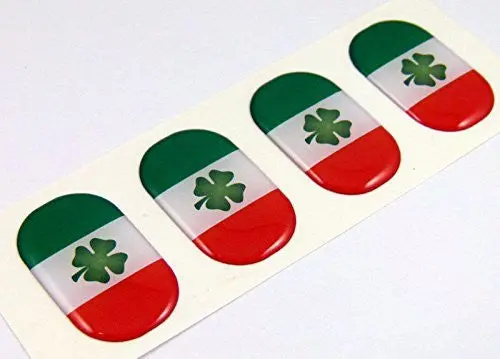 Ireland Midi Irish Domed Decals Flag 4 Emblems 1.5" Car Bike Laptop Stickers 1