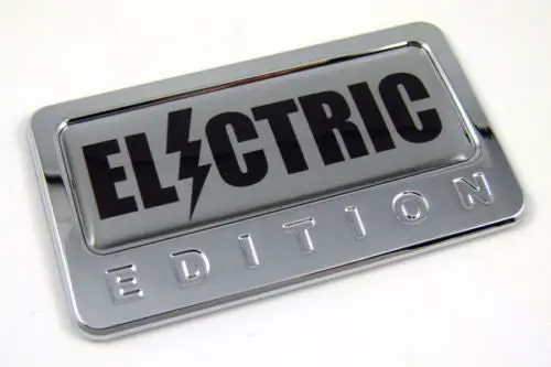 Car Chrome Decals Cbedi-Electr Electric Custom Edition Chrome Emblem With Domed Decal Car Auto Bike Badge 1