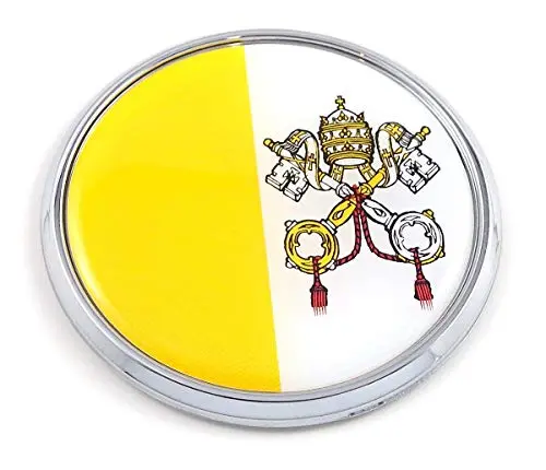 Vatican Flag 2.75" Car Chrome Round Emblem Decal 3D Badge 1