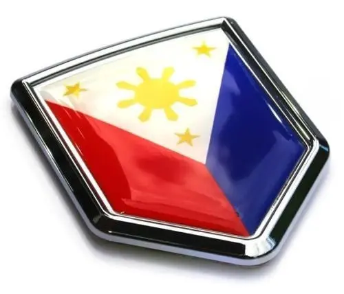 Car Chrome Decals Cbshd166 Philippine Flag Philippinian Car Auto Chrome Emblem 3D Decal Bumper Sticker 1