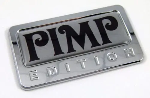 Car Chrome Decals Cbedi-Pimp Pimp Custom Edition Chrome Emblem With Domed Decal Car Bike Auto Badge 3D 1