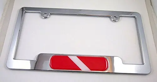 Diver Diving Diver Abs Chrome Plated License Plate Frame Free Caps And Washers 1